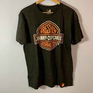Johnny cupcakes freshly baked motorcyclelogo inspired black orange white large